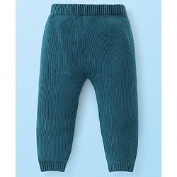 Babyhug Full Sleeves Sweater Set with Cap Stripes Design - Blue