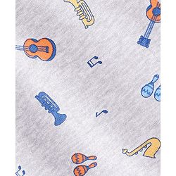 Babyhug Cotton Knit Full Length Lounge Pants Guitar Print - Grey