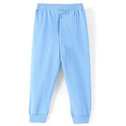 Babyhug Cotton Knit Full Length Lounge Pants Monster Print - Blue