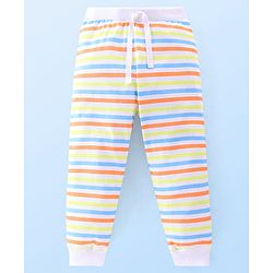 Babyhug Cotton Knit Lounge Pants Stripes Pack of 2 - Light Blue