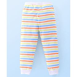 Babyhug Cotton Knit Lounge Pants Stripes Pack of 2 - Light Blue