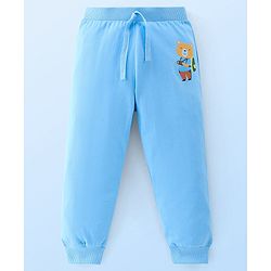 Babyhug Cotton Knit Lounge Pants Stripes Pack of 2 - Light Blue