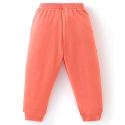 Babyhug Cotton Knit Full Length Lounge Pants Tropical Print Pack of 2 - Peach & Navy