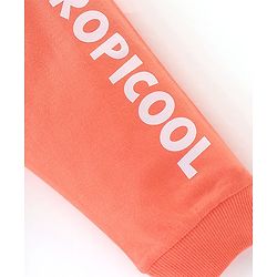 Babyhug Cotton Knit Full Length Lounge Pants Tropical Print Pack of 2 - Peach & Navy