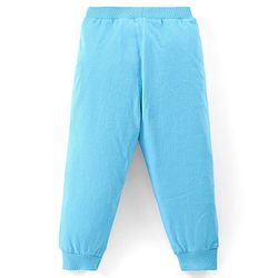 Babyhug Cotton Knit Full Length Lounge Pants Car & Text Print Pack of 2- Blue & Grey