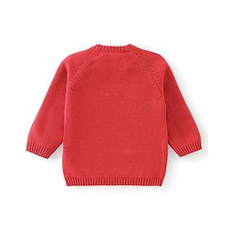 Babyhug Full Sleeves Sweater Set & Cap with Sheep Design - Red