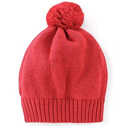 Babyhug Full Sleeves Sweater Set & Cap with Sheep Design - Red