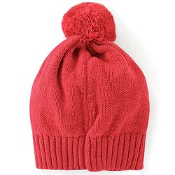 Babyhug Full Sleeves Sweater Set & Cap with Sheep Design - Red