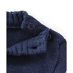 Babyhug Knitted Full Sleeves Striped & Bunny Patch Sweater Set with Cap - Multicolour