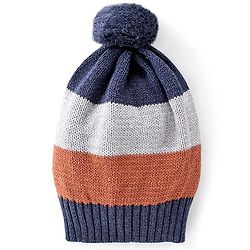Babyhug Full Sleeves Sweater Set Color Block - Navy Blue