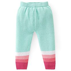 Babyhug Knitted Full Sleeves Striped Sweater Set with Cap - Multicolour