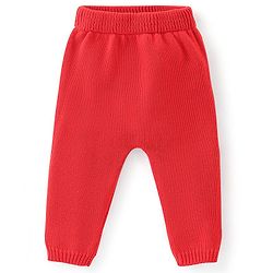 Babyhug Full Sleeves Sweater Set with Cap Striped Design - Rust Red & Grey
