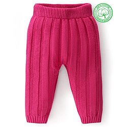 Babyhug Full Length Fleece & Woollen Pant Solid Color - Pink