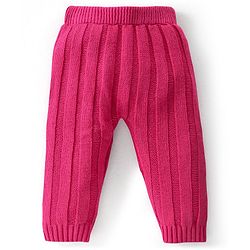 Babyhug Full Length Fleece & Woollen Pant Solid Color - Pink