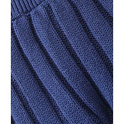 Babyhug Organic Cotton Knit Full Length Solid Colour Fleece & Woollen Pant - Navy Blue