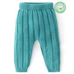 Babyhug Full Length Fleece & Woollen Pant Solid Color - Green
