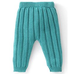 Babyhug Full Length Fleece & Woollen Pant Solid Color - Green