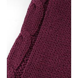 Babyhug Organic Cotton Full Length Solid Color Fleece and Woollen Lounge Pants - Maroon