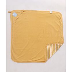 Babyhug Double Layer Interlock Hooded Towel Tiger Print L 75 x B 76 cm- Yellow