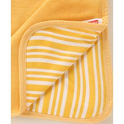 Babyhug Double Layer Interlock Hooded Towel Boat Print L 75 x B 76 cm- Yellow