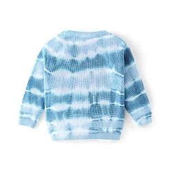 Babyhug Full Sleeves Pullover Sweater Tie Dye Stripes - Blue