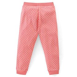 Babyhug Cotton Knit Full Lenght  Lounge Pant Floral Print Pack Of 2 - Pink & Maroon