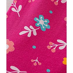 Babyhug Cotton Knit Full Lenght  Lounge Pant Floral Print Pack Of 2 - Pink & Maroon
