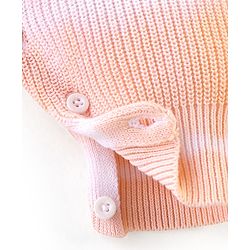 Babyhug Cotton Full Sleeves Romper With Lion Embroidery - Peach