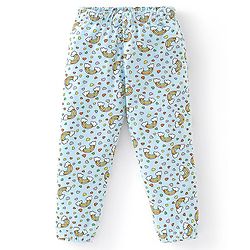 Babyhug Cotton Knit Full Length Lounge Pants Rainbow Print Pack of 2 - Pink & Sky Blue