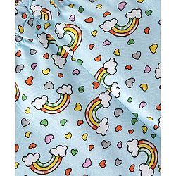 Babyhug Cotton Knit Full Length Lounge Pants Rainbow Print Pack of 2 - Pink & Sky Blue