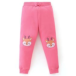 Babyhug Cotton Knit Lounge Pants Floral Print Pack of 3 - Pink & Blue