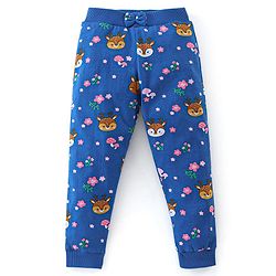 Babyhug Cotton Knit Lounge Pants Floral Print Pack of 3 - Pink & Blue