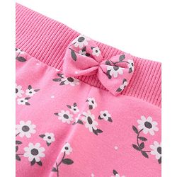 Babyhug Cotton Knit Lounge Pants Floral Print Pack of 3 - Pink & Blue