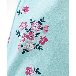 Babyhug Cotton Knit Full Length Lounge Pant Floral & Heart Print Pack of 3 - Pink & Blue