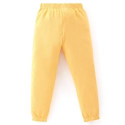 Babyhug Cotton Knit Track Pants Striped & Printed Pack of 3 - Pink & Yellow
