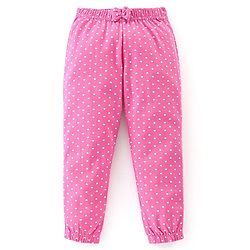 Babyhug Cotton Knit Track Pants Striped & Printed Pack of 3 - Pink & Yellow