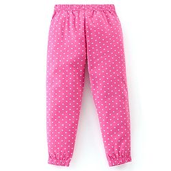 Babyhug Cotton Knit Track Pants Striped & Printed Pack of 3 - Pink & Yellow