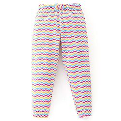 Babyhug Cotton Knit Track Pants Striped & Printed Pack of 3 - Pink & Yellow