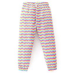 Babyhug Cotton Knit Track Pants Striped & Printed Pack of 3 - Pink & Yellow