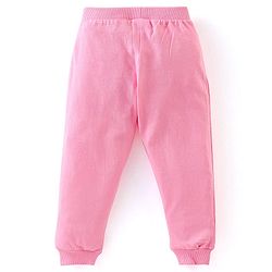 Babyhug Cotton Knit Full Length Lounge Pants with Bow Applique Stripes & Butterfly Print Pack of 3 - Pink & Navy