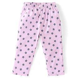 Babyhug Cotton Woven Full Sleeves Star Printed Night Suit - Pink