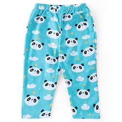 Babyhug Cotton Knit Half Sleeves Night Suit With Panda Print - Blue