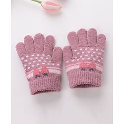 Babyhug Gloves Strawberry Design - Lavender