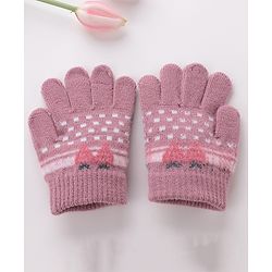 Babyhug Gloves Strawberry Design - Lavender