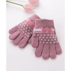 Babyhug Gloves Strawberry Design - Lavender
