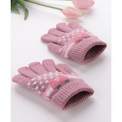 Babyhug Gloves Strawberry Design - Lavender