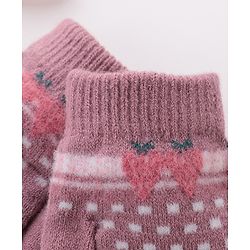 Babyhug Gloves Strawberry Design - Lavender