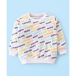 Babyhug Cotton Knit Full Sleeves Sweatshirts with Graphics Print Pack of 2 - Blue & White