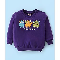 Babyhug Cotton Knit Full Sleeves Sweatshirts with Graphics Print Pack of 2 - Blue & White