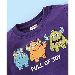 Babyhug Cotton Knit Full Sleeves Sweatshirts with Graphics Print Pack of 2 - Blue & White